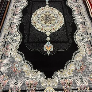 Black Paisley Turkish Rug